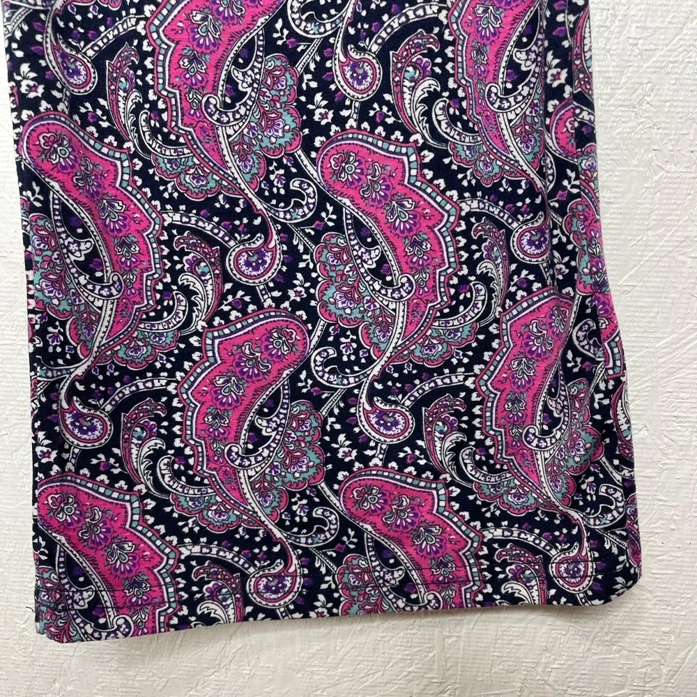 Paisley Wide Leg Pants Boho Chic Flowy Lounge Resort Wear Pull On Palazzo XLg - Picture 6 of 12